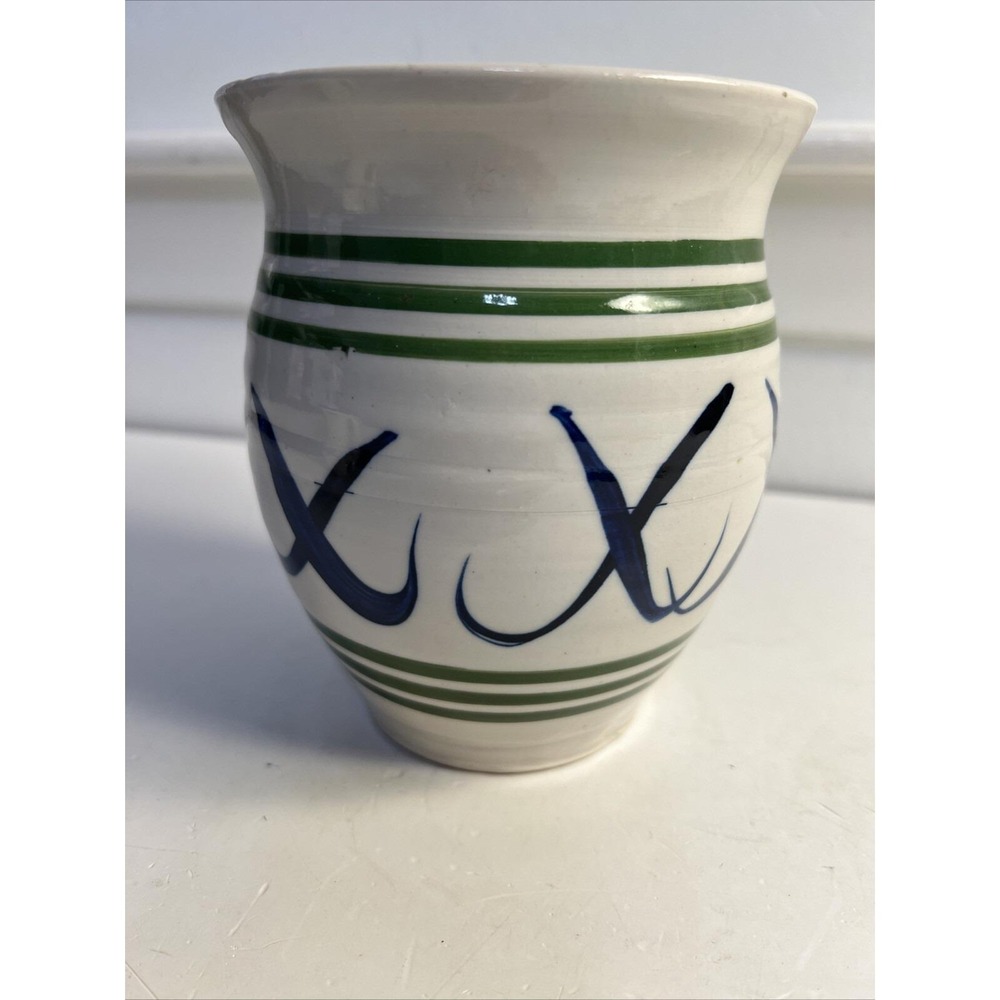 Vintage Jamestown Pottery Hand Thrown Decorated Vase 6" Tall